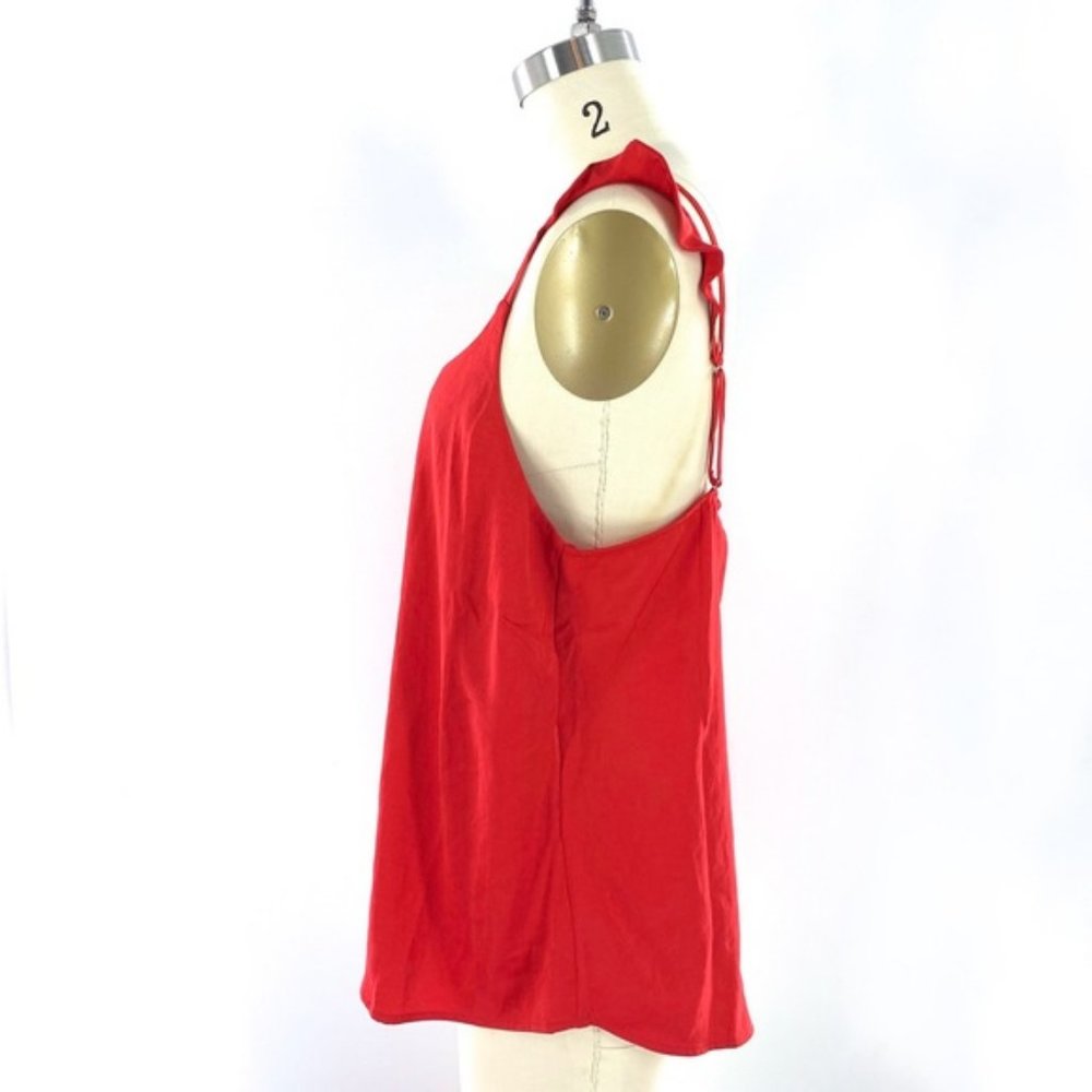 David Lerner Red Ruffle Strap Cami Top - Picture 4 of 8